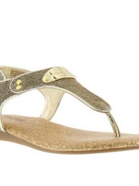 Michael Kors Gold Metallic Thong Sandals